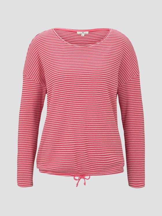 gestreiftes langarmshirt - Frauen - pink stripe structure gestreiftes langarmshirt - Frauen - pink stripe structure - 7 - TOM TAILOR