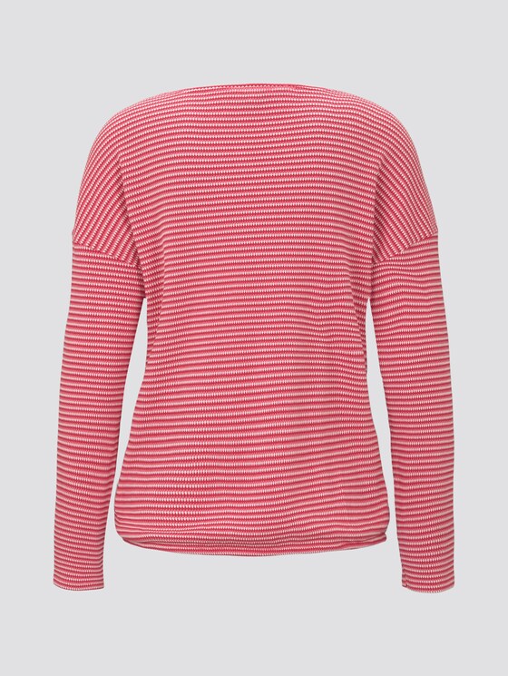 gestreiftes langarmshirt - Frauen - pink stripe structure gestreiftes langarmshirt - Frauen - pink stripe structure - 8 - TOM TAILOR