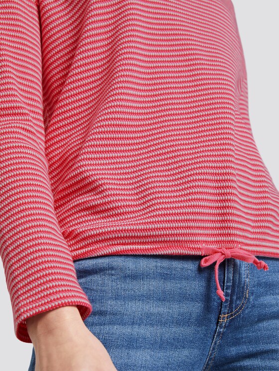 gestreiftes langarmshirt - Frauen - pink stripe structure gestreiftes langarmshirt - Frauen - pink stripe structure - 9 - TOM TAILOR