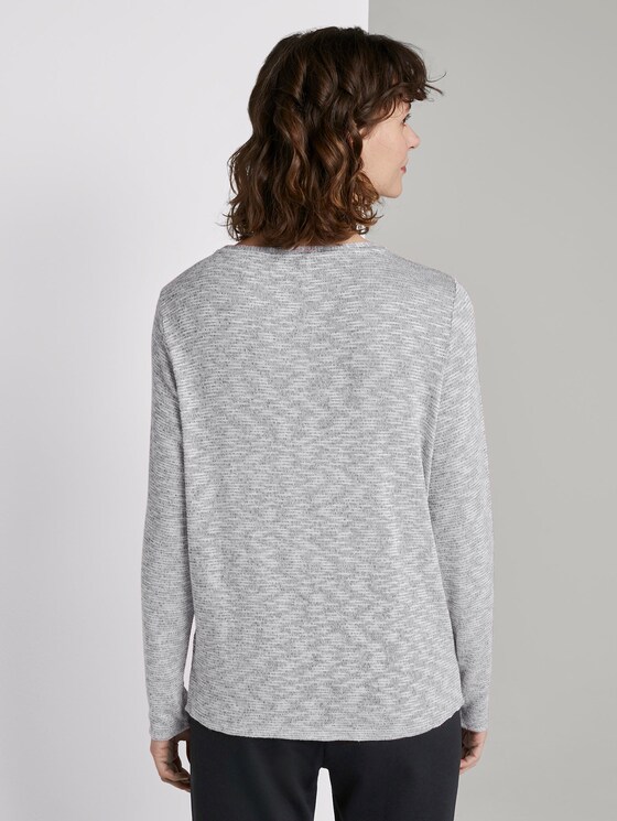 T-shirt mit Knotendetail - Frauen - Silver Grey Melange T-shirt mit Knotendetail - Frauen - Silver Grey Melange - 2 - TOM TAILOR