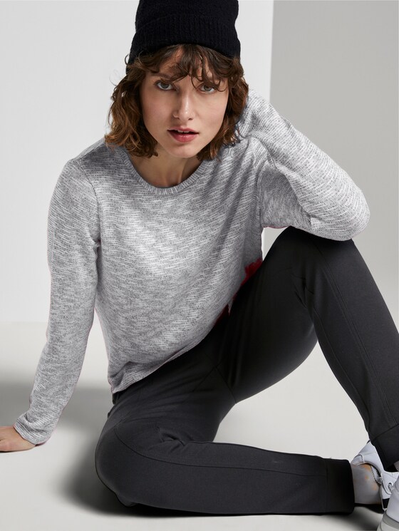T-shirt mit Knotendetail - Frauen - Silver Grey Melange T-shirt mit Knotendetail - Frauen - Silver Grey Melange - 5 - TOM TAILOR