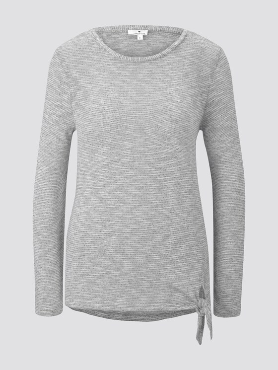 T-shirt mit Knotendetail - Frauen - Silver Grey Melange T-shirt mit Knotendetail - Frauen - Silver Grey Melange - 7 - TOM TAILOR