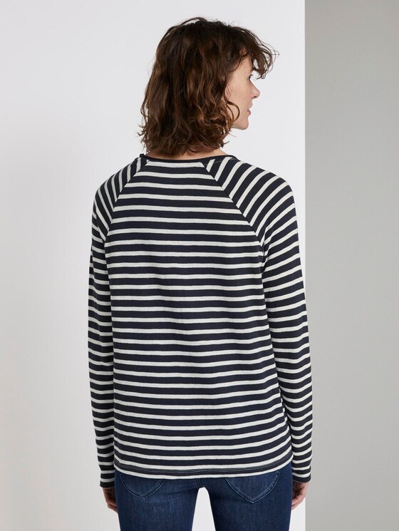 Gestreept shirt met lange mouwen uit jersey - Vrouwen - navy stripe Gestreept shirt met lange mouwen uit jersey - Vrouwen - navy stripe - 2 - TOM TAILOR