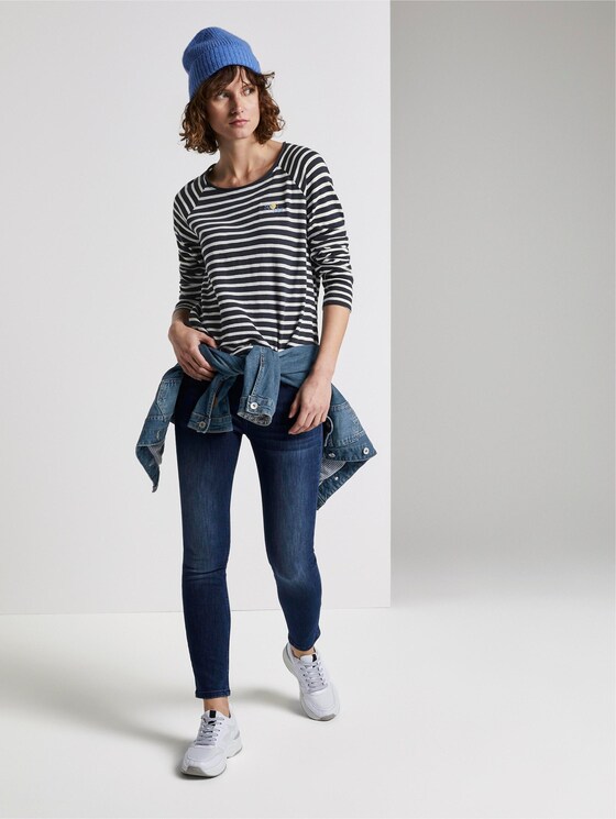 Gestreept shirt met lange mouwen uit jersey - Vrouwen - navy stripe Gestreept shirt met lange mouwen uit jersey - Vrouwen - navy stripe - 3 - TOM TAILOR