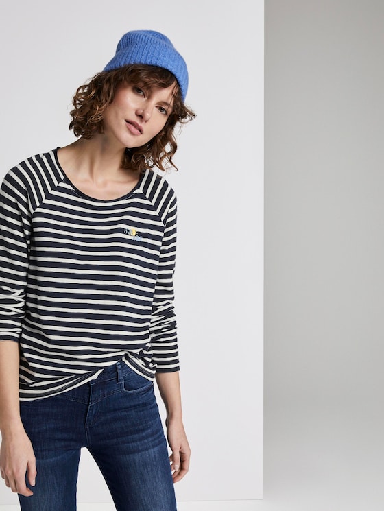Gestreept shirt met lange mouwen uit jersey - Vrouwen - navy stripe Gestreept shirt met lange mouwen uit jersey - Vrouwen - navy stripe - 5 - TOM TAILOR