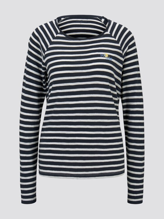 Gestreept shirt met lange mouwen uit jersey - Vrouwen - navy stripe Gestreept shirt met lange mouwen uit jersey - Vrouwen - navy stripe - 7 - TOM TAILOR