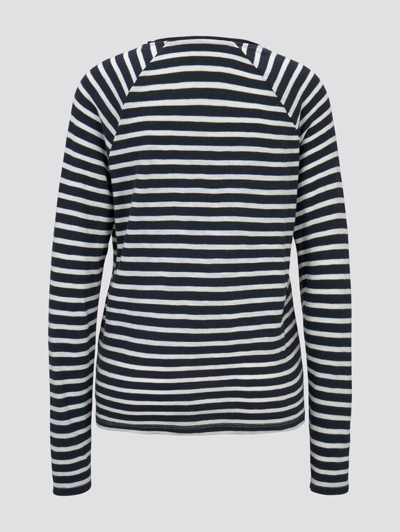 Gestreept shirt met lange mouwen uit jersey - Vrouwen - navy stripe Gestreept shirt met lange mouwen uit jersey - Vrouwen - navy stripe - 8 - TOM TAILOR
