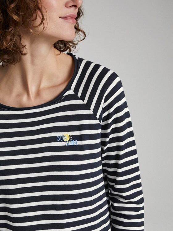 Gestreept shirt met lange mouwen uit jersey - Vrouwen - navy stripe Gestreept shirt met lange mouwen uit jersey - Vrouwen - navy stripe - 9 - TOM TAILOR