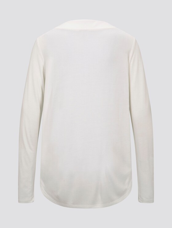 Blusenshirt mit V-Ausschnitt - Frauen - Whisper White Blusenshirt mit V-Ausschnitt - Frauen - Whisper White - 8 - TOM TAILOR