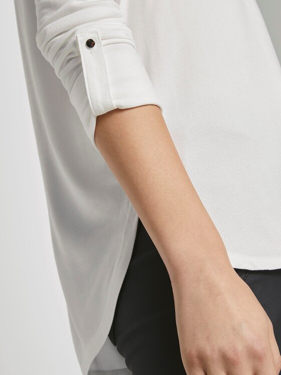 Blusenshirt mit V-Ausschnitt - Frauen - Whisper White Blusenshirt mit V-Ausschnitt - Frauen - Whisper White - 9 - TOM TAILOR