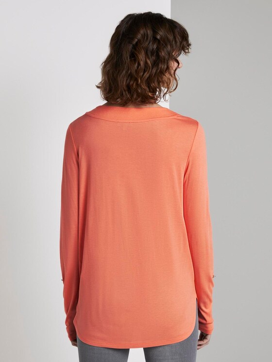 Blouse shirt met V-hals - Vrouwen - Fusion Coral Blouse shirt met V-hals - Vrouwen - Fusion Coral - 2 - TOM TAILOR