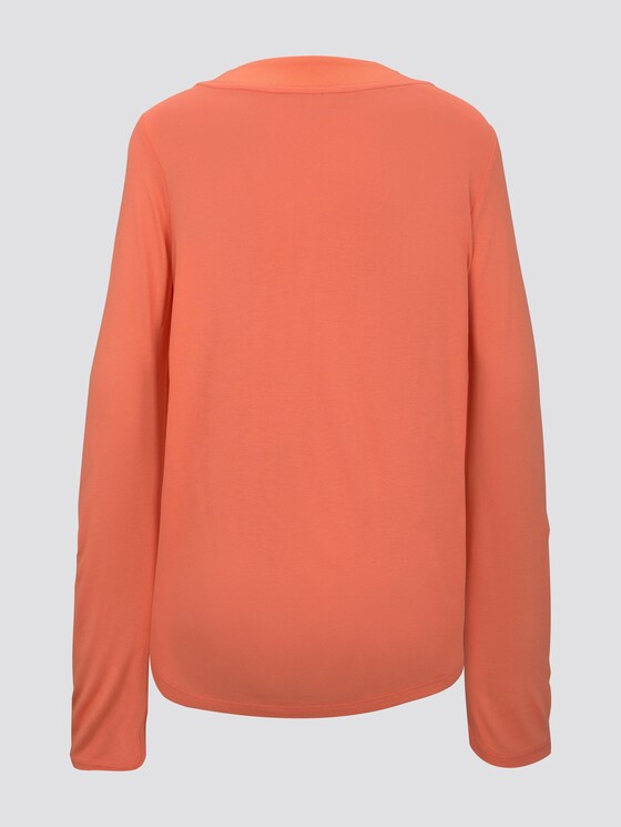 Blouse shirt met V-hals - Vrouwen - Fusion Coral Blouse shirt met V-hals - Vrouwen - Fusion Coral - 8 - TOM TAILOR