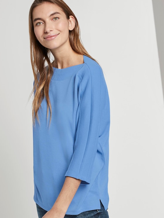 T-Shirt mit U-Boot-Ausschnitt - Frauen - sea blue T-Shirt mit U-Boot-Ausschnitt - Frauen - sea blue - 5 - TOM TAILOR