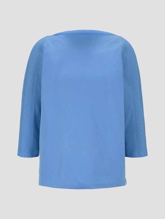 T-Shirt mit U-Boot-Ausschnitt - Frauen - sea blue T-Shirt mit U-Boot-Ausschnitt - Frauen - sea blue - 7 - TOM TAILOR