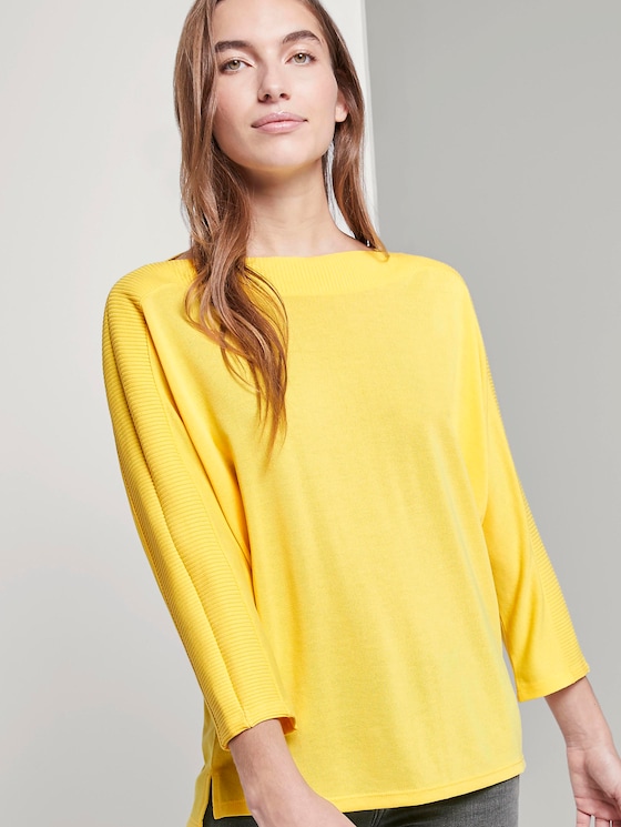 T-Shirt mit U-Boot-Ausschnitt - Frauen - jasmine yellow T-Shirt mit U-Boot-Ausschnitt - Frauen - jasmine yellow - 5 - TOM TAILOR