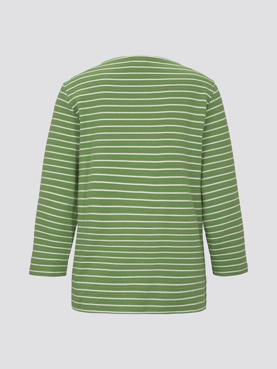 Gestreiftes Ottoman Sweatshirt - Frauen - green horizontal stripe Gestreiftes Ottoman Sweatshirt - Frauen - green horizontal stripe - 8 - TOM TAILOR