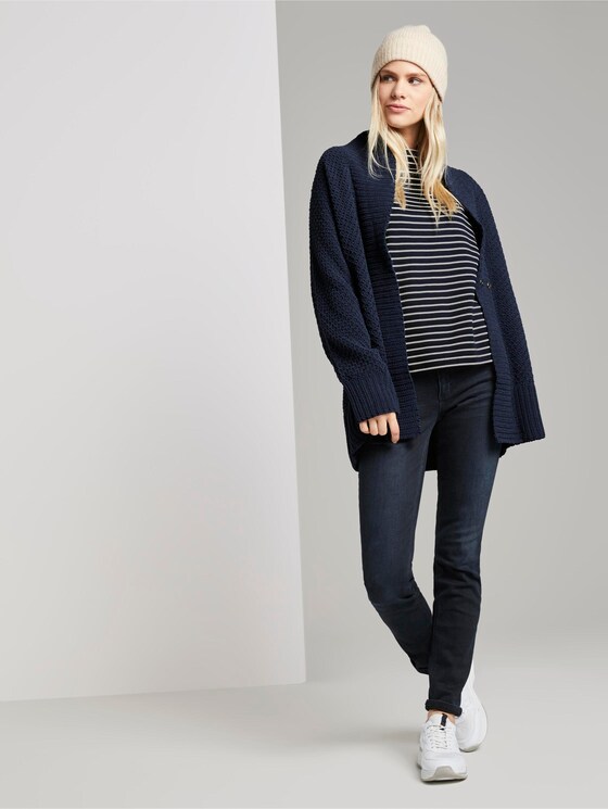 Gestreiftes Ottoman Sweatshirt - Frauen - navy horizontal stripe Gestreiftes Ottoman Sweatshirt - Frauen - navy horizontal stripe - 3 - TOM TAILOR