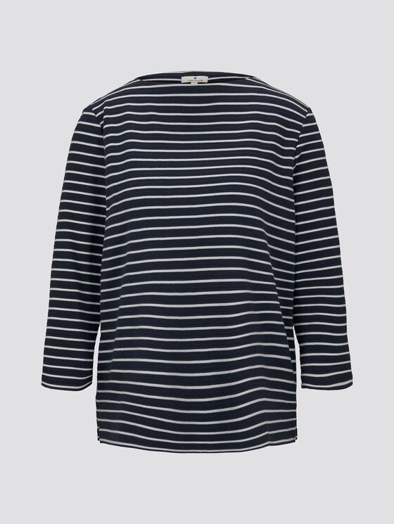 Gestreiftes Ottoman Sweatshirt - Frauen - navy horizontal stripe Gestreiftes Ottoman Sweatshirt - Frauen - navy horizontal stripe - 7 - TOM TAILOR