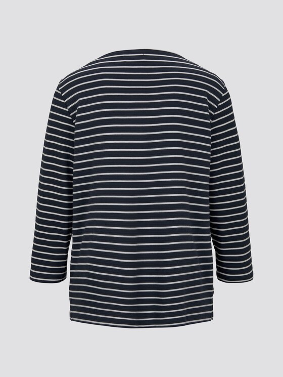 Gestreiftes Ottoman Sweatshirt - Frauen - navy horizontal stripe Gestreiftes Ottoman Sweatshirt - Frauen - navy horizontal stripe - 8 - TOM TAILOR