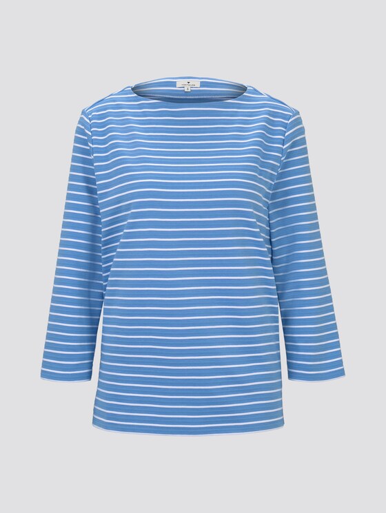 Gestreiftes Ottoman Sweatshirt - Frauen - bleu offwhite stripe Gestreiftes Ottoman Sweatshirt - Frauen - bleu offwhite stripe - 7 - TOM TAILOR