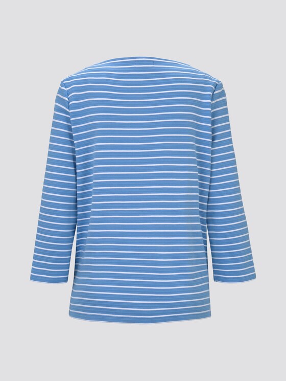 Gestreiftes Ottoman Sweatshirt - Frauen - bleu offwhite stripe Gestreiftes Ottoman Sweatshirt - Frauen - bleu offwhite stripe - 8 - TOM TAILOR