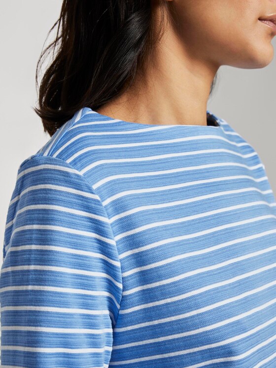 Gestreiftes Ottoman Sweatshirt - Frauen - bleu offwhite stripe Gestreiftes Ottoman Sweatshirt - Frauen - bleu offwhite stripe - 9 - TOM TAILOR