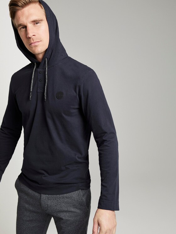 Langarmshirt mit Kapuze - Männer - Knitted Navy Langarmshirt mit Kapuze - Männer - Knitted Navy - 5 - TOM TAILOR