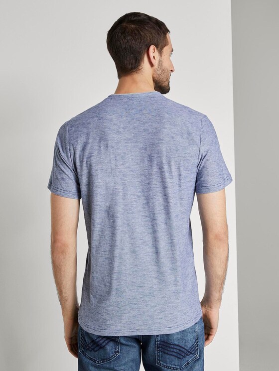 Henley T-Shirt - Mannen - estate blue yarndye stripe Henley T-Shirt - Mannen - estate blue yarndye stripe - 2 - TOM TAILOR