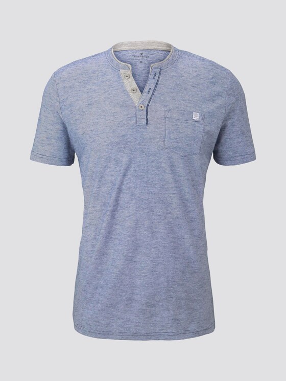 Henley T-Shirt - Mannen - estate blue yarndye stripe Henley T-Shirt - Mannen - estate blue yarndye stripe - 7 - TOM TAILOR