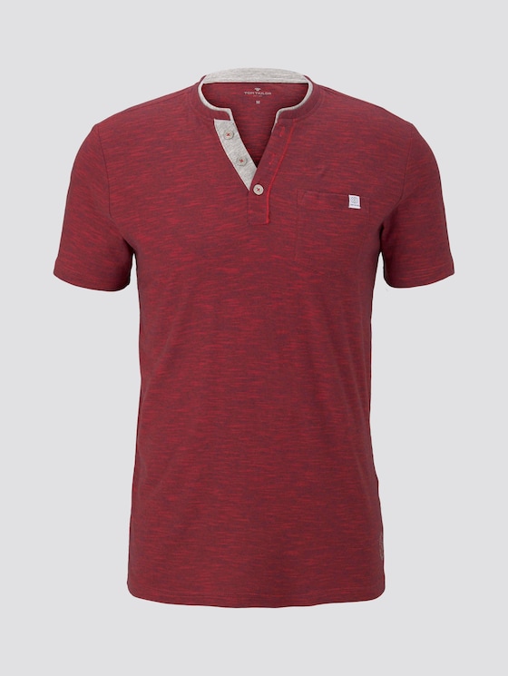 Gestreiftes Henley-T-Shirt - Männer - red navy stripe Gestreiftes Henley-T-Shirt - Männer - red navy stripe - 7 - TOM TAILOR