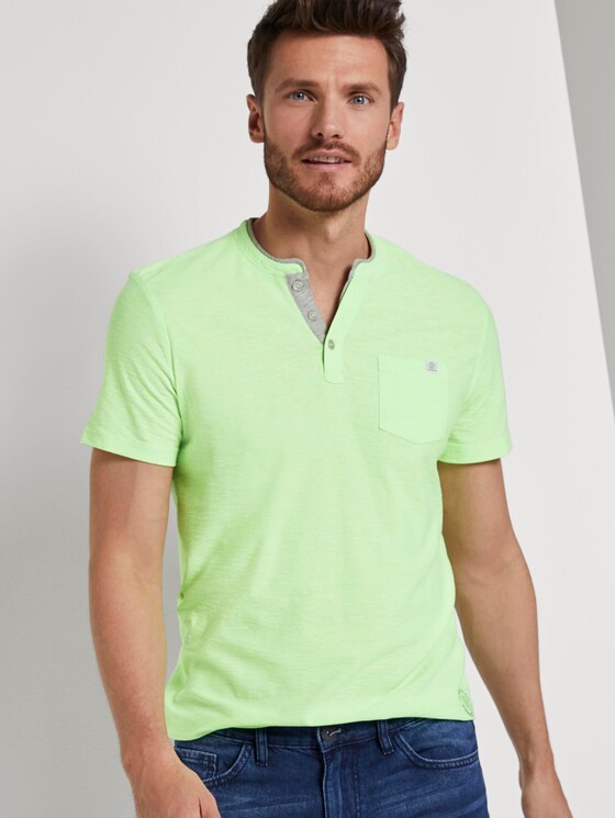 Gestreiftes Henley-T-Shirt - Männer - neon green white fine stripe Gestreiftes Henley-T-Shirt - Männer - neon green white fine stripe - 5 - TOM TAILOR