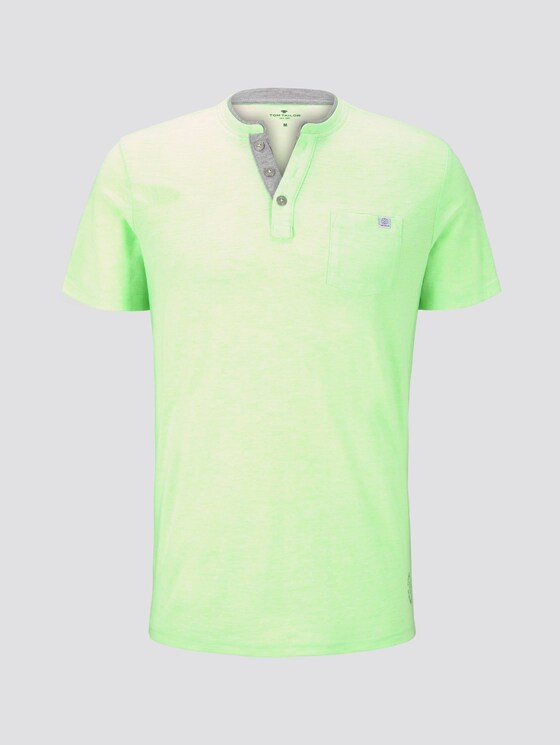 Gestreiftes Henley-T-Shirt - Männer - neon green white fine stripe Gestreiftes Henley-T-Shirt - Männer - neon green white fine stripe - 7 - TOM TAILOR