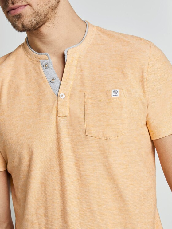 Gestreiftes Henley-T-Shirt - Männer - yellow white fine stripe Gestreiftes Henley-T-Shirt - Männer - yellow white fine stripe - 10 - TOM TAILOR