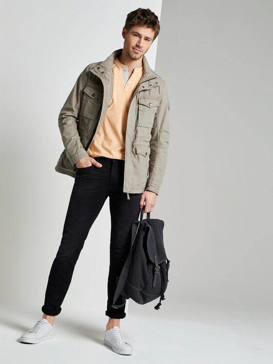 Gestreiftes Henley-T-Shirt - Männer - yellow white fine stripe Gestreiftes Henley-T-Shirt - Männer - yellow white fine stripe - 3 - TOM TAILOR