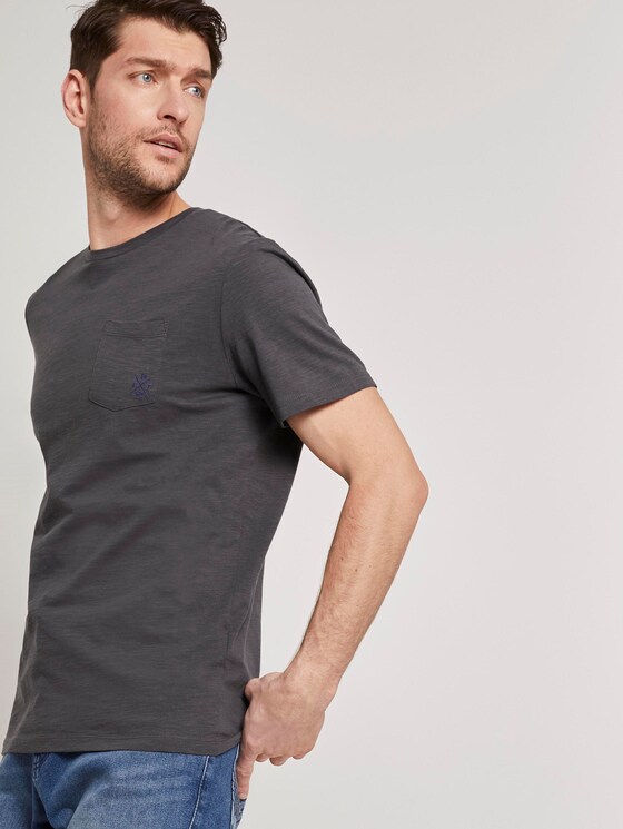 Meliertes T-Shirt mit Bio-Baumwolle - Männer - Tarmac Grey Meliertes T-Shirt mit Bio-Baumwolle - Männer - Tarmac Grey - 5 - TOM TAILOR