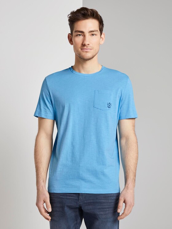 Meliertes T-Shirt mit Bio-Baumwolle - Männer - soft cloud blue Meliertes T-Shirt mit Bio-Baumwolle - Männer - soft cloud blue - 1 - TOM TAILOR