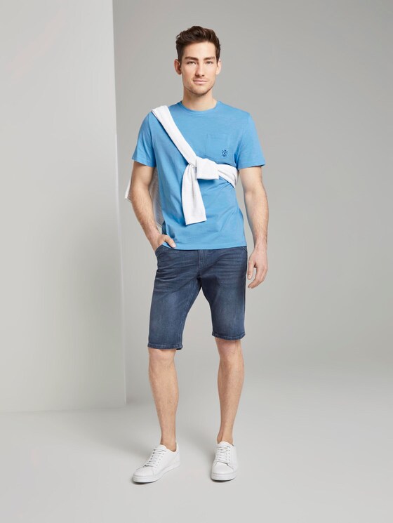 Meliertes T-Shirt mit Bio-Baumwolle - Männer - soft cloud blue Meliertes T-Shirt mit Bio-Baumwolle - Männer - soft cloud blue - 3 - TOM TAILOR