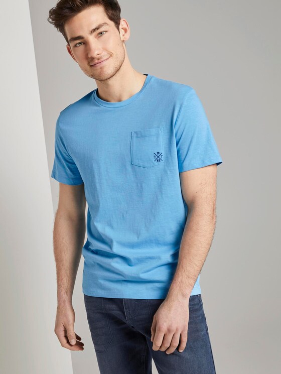 Meliertes T-Shirt mit Bio-Baumwolle - Männer - soft cloud blue Meliertes T-Shirt mit Bio-Baumwolle - Männer - soft cloud blue - 5 - TOM TAILOR