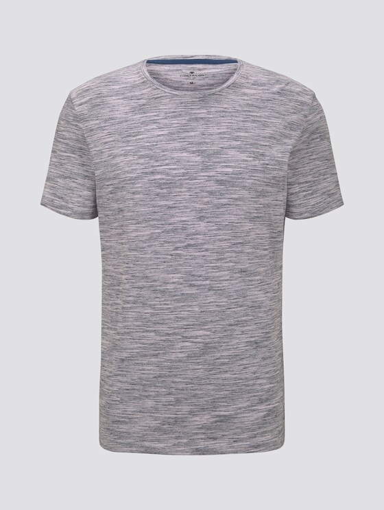 Basic T-Shirt - Mannen - navy offwhite streaky inject Basic T-Shirt - Mannen - navy offwhite streaky inject - 7 - TOM TAILOR