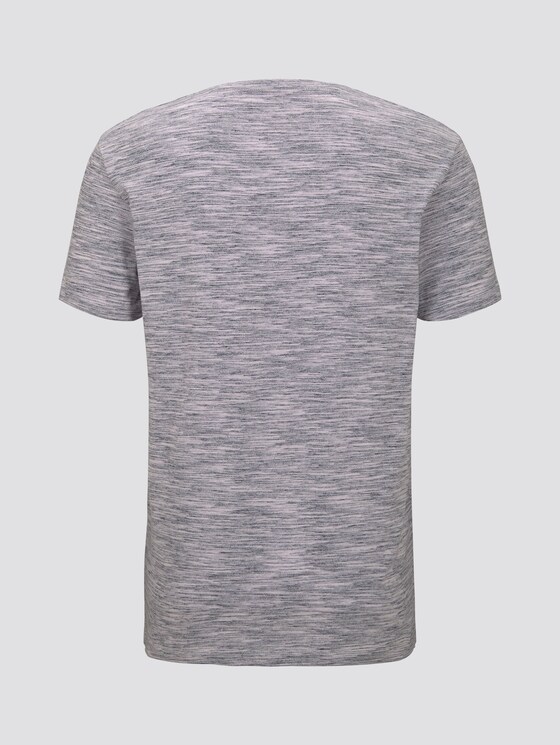 Basic T-Shirt - Mannen - navy offwhite streaky inject Basic T-Shirt - Mannen - navy offwhite streaky inject - 8 - TOM TAILOR