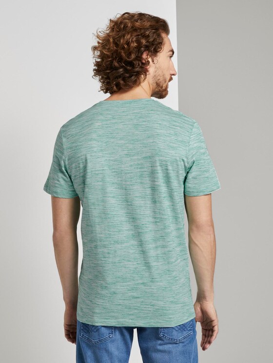 Basic Two-Tone T-Shirt - Männer - green offwhite streaky inject Basic Two-Tone T-Shirt - Männer - green offwhite streaky inject - 2 - TOM TAILOR