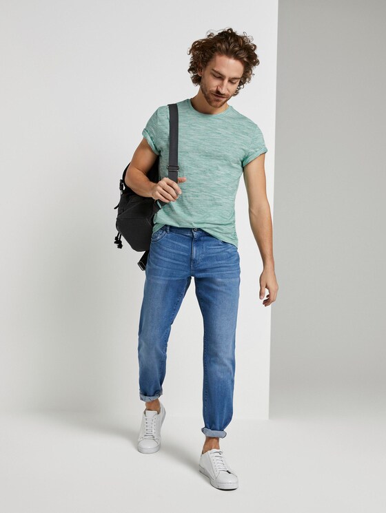 Basic Two-Tone T-Shirt - Männer - green offwhite streaky inject Basic Two-Tone T-Shirt - Männer - green offwhite streaky inject - 3 - TOM TAILOR