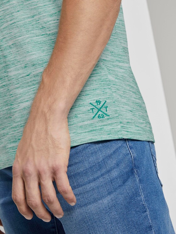 Basic Two-Tone T-Shirt - Männer - green offwhite streaky inject Basic Two-Tone T-Shirt - Männer - green offwhite streaky inject - 9 - TOM TAILOR