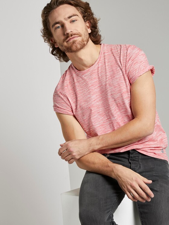 Basic Two-Tone T-Shirt - Männer - red offwhite streaky inject Basic Two-Tone T-Shirt - Männer - red offwhite streaky inject - 5 - TOM TAILOR