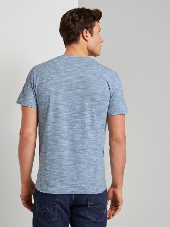 Basic T-Shirt - Mannen - blue streaky inject Basic T-Shirt - Mannen - blue streaky inject - 2 - TOM TAILOR