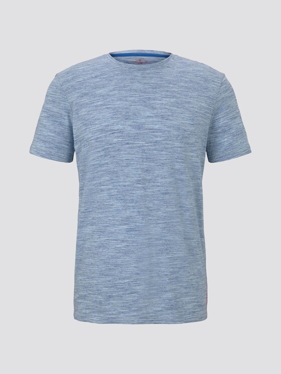 Basic T-Shirt - Mannen - blue streaky inject Basic T-Shirt - Mannen - blue streaky inject - 7 - TOM TAILOR