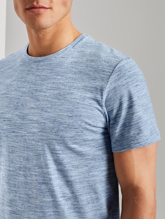 Basic T-Shirt - Mannen - blue streaky inject Basic T-Shirt - Mannen - blue streaky inject - 9 - TOM TAILOR