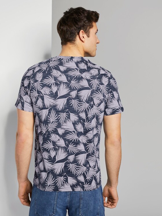T-Shirt mit Allover-Print - Männer - dark blue palm leaf design T-Shirt mit Allover-Print - Männer - dark blue palm leaf design - 2 - TOM TAILOR