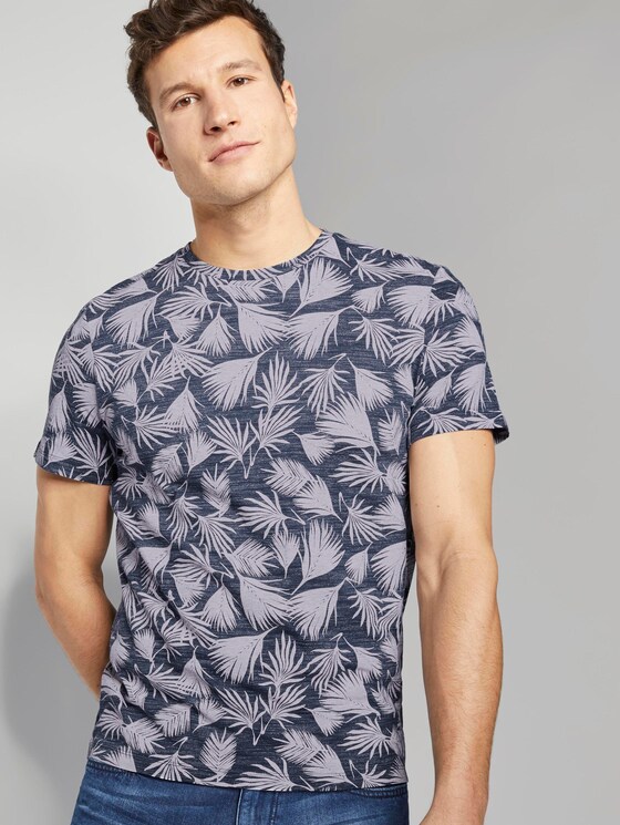 T-Shirt mit Allover-Print - Männer - dark blue palm leaf design T-Shirt mit Allover-Print - Männer - dark blue palm leaf design - 5 - TOM TAILOR