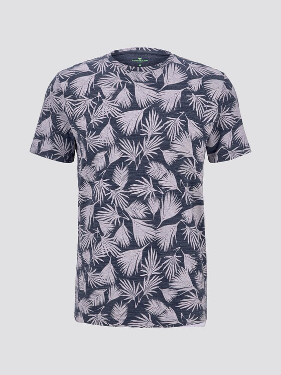 T-Shirt mit Allover-Print - Männer - dark blue palm leaf design T-Shirt mit Allover-Print - Männer - dark blue palm leaf design - 7 - TOM TAILOR